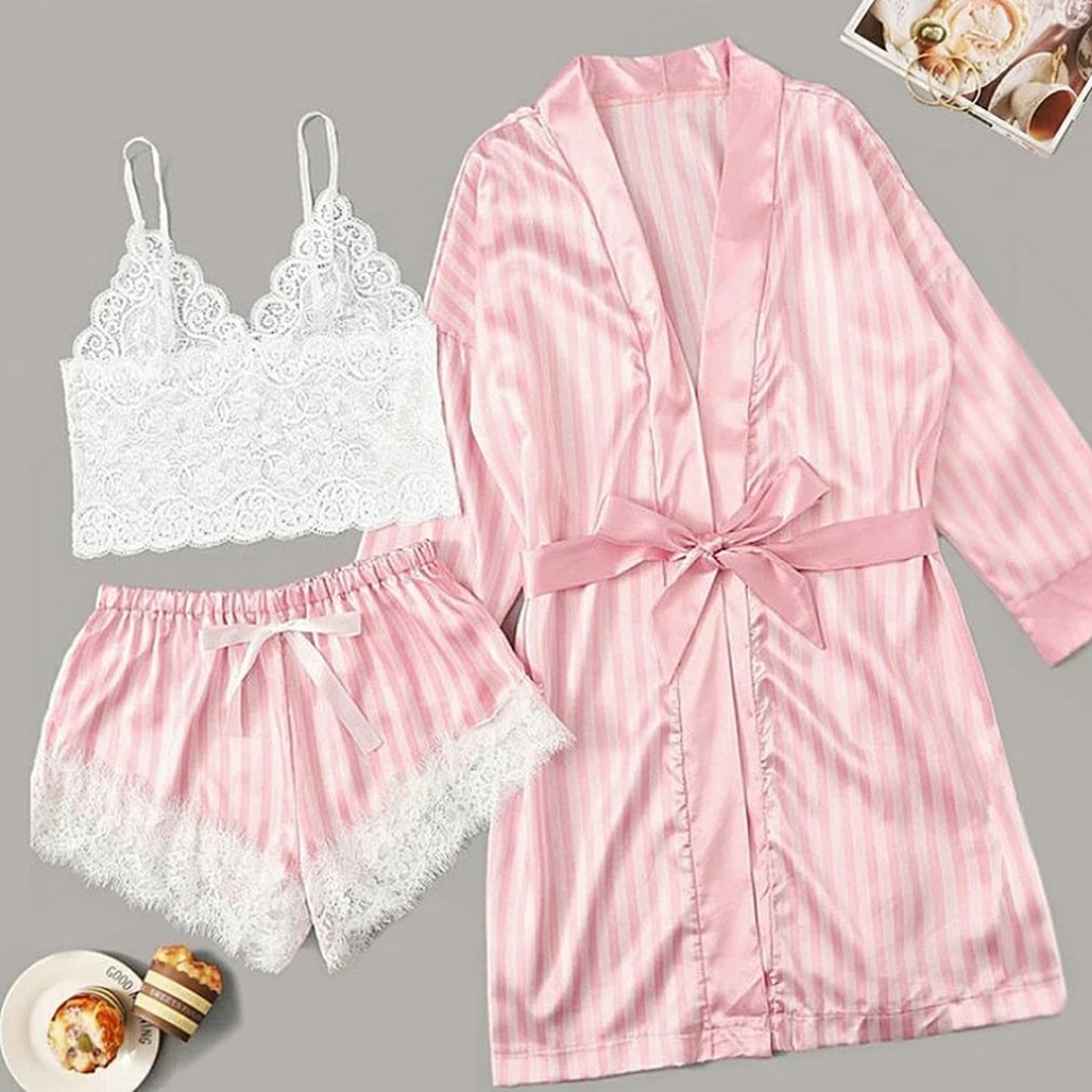 3 Piece Ladies Pajama Lingerie Set